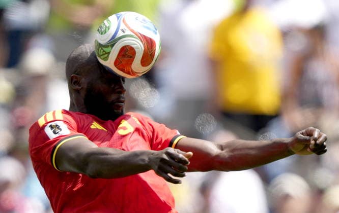 FIFA World Cup, WM, Weltmeisterschaft, Fussball 2026 - Group G - Belgium vs Egypt epaselect Romelu Lukaku of Belgium heads the ball during the FIFA World Cup 2026 group stage match Belgium against Egypt, in Seattle, USA, 15 June 2026. SEATTLE United States  Copyright: xSTEPHENxBRASHEARx