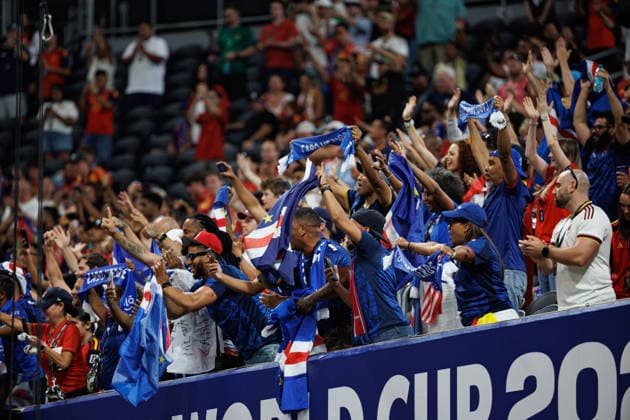 Fans od Cape Verde seen during FIFA World Cup, WM, Weltmeisterschaft, Fussball 2026 game between national teams of Spain and Cabo Verde (Grzegorz Wajda Ball Raw Images) Atlanta Atlanta Stadium USA Copyright: xGrzegorzxWajdax grzegorzwajda_spain_caboverde_2526-63