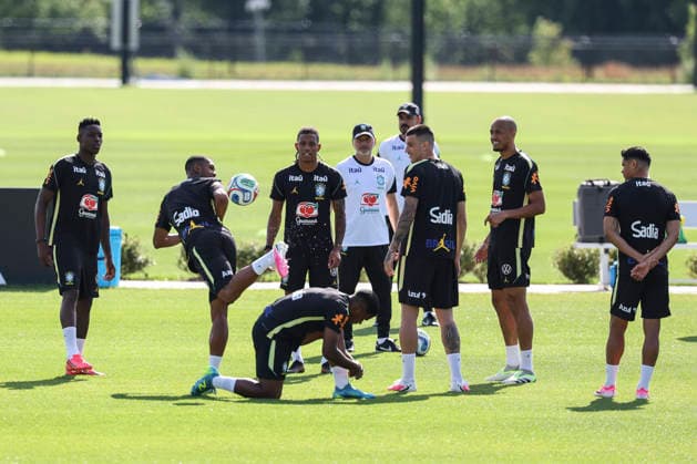 Brazilian players take part in a training session at Columbia Park in Morristown, New Jersey, United States, 15 June 2026. FIFA World Cup, WM, Weltmeisterschaft, Fussball 2026 - Brazil training session !ACHTUNG: NUR REDAKTIONELLE NUTZUNG!  Copyright: xSebastiaoxMoreirax GR1228 20260615-55020606534_1