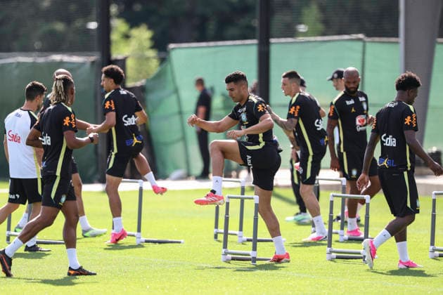 Brazilian players take part in a training session at Columbia Park in Morristown, New Jersey, United States, 15 June 2026. FIFA World Cup, WM, Weltmeisterschaft, Fussball 2026 - Brazil training session !ACHTUNG: NUR REDAKTIONELLE NUTZUNG!  Copyright: xSebastiaoxMoreirax GR2037 20260615-55020606538_1