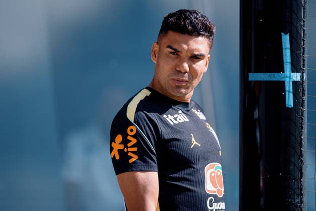 Treino da Seleção Brasileira NOVA JERSEY, NJ - 15.06.2026: TREINO DA SELEcaO BRASILEIRA - Casemiro of Brazil during a training session with the Brazilian national team, Nationalteam at the New York Red Bulls training center in Morristown, New Jersey, United States. The Brazilian team faces Haiti on Friday in the second round of Group C of the 2026 FIFA World Cup, WM, Weltmeisterschaft, Fussball (Photo: Marcelo Machado de Melo Fotoarena) x2962932x  MarceloxMachadoxdexMelo