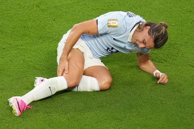 Agustin Canobbio of Uruguay reacts during the FIFA World Cup, WM, Weltmeisterschaft, Fussball 2026 group stage H soccer match between Saudi Arabia and Uruguay at Hard Rock Stadium in Miami, USA, 15 June 2026. FIFA World Cup 2026 - Group H - Saudi Arabia vs Uruguay !ACHTUNG: NUR REDAKTIONELLE NUTZUNG!  Copyright: xALBERTOxBOALx GR2102 20260615-55020606709_1