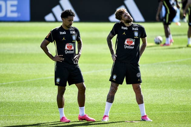 Marquinhos and Leo Pereira training at their New Jersey base the Columbia Park Training Facility in Morristown, NJ, United States. (Photo by Rebekah Wynkoop SPP)  Copyright: xRebekahxWynkoop SPPx Sportspressphoto_SPR167486