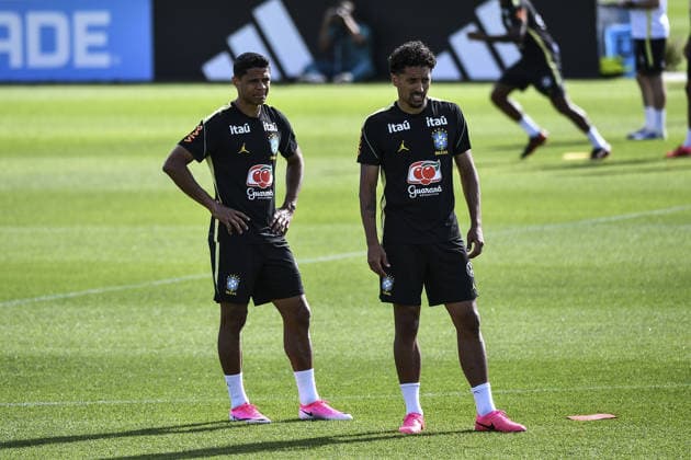 Douglas Santos and Marquinhos training at their New Jersey base the Columbia Park Training Facility in Morristown, NJ, United States. (Photo by Rebekah Wynkoop SPP)  Copyright: xRebekahxWynkoop SPPx Sportspressphoto_SPR167493