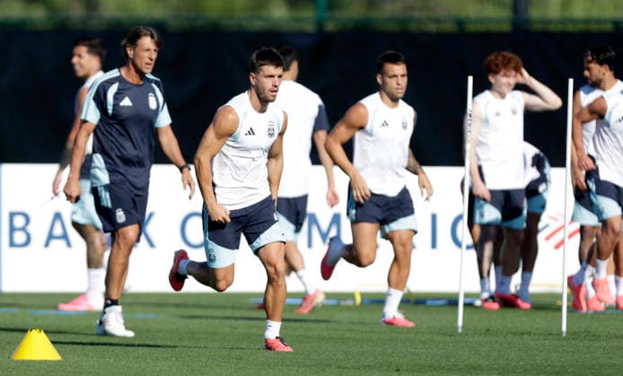 Giovani Lo Celso. Entrenamiento de la Seleccion Argentina. Copa de Mundo 2026