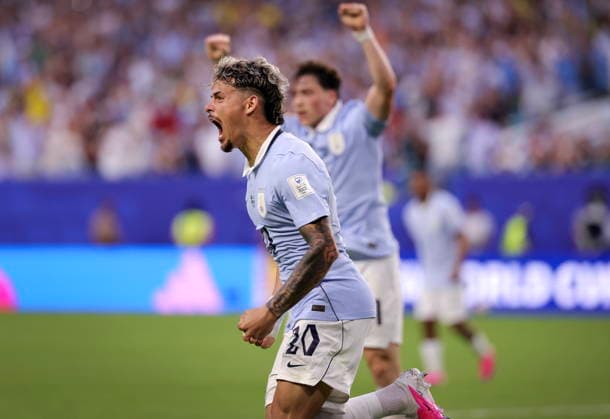 FIFA World Cup, WM, Weltmeisterschaft, Fussball 2026 - Group H - Saudi Arabia vs Uruguay Uruguay defender Maximiliano Araujo celebrates his goal during the FIFA World Cup 2026 group stage match Saudi Arabia against Uruguay, in Miami, Florida, USA, 15 June 2026. MIAMI United States  Copyright: xCRISTOBALxHERRERA-ULASHKEVICHx