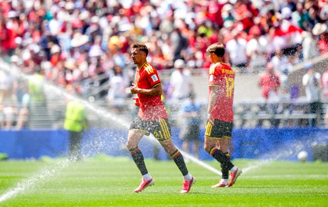 Belgium v Egypt - FIFA World Cup, WM, Weltmeisterschaft, Fussball 2026 - Group G SEATTLE, UNITED STATES - JUNE 15: Belgium s Timothy Castagne (L) is seen during the 2026 FIFA World Cup Group G match between Belgium and Egypt at Seattle Stadium in Seattle, United States, on June 15, 2026. Ercin Erturk Anadolu Washington United States. Editorial use only. Please get in touch for any other usage.  Copyright: x2026xAnadoluxErcinxErturkx