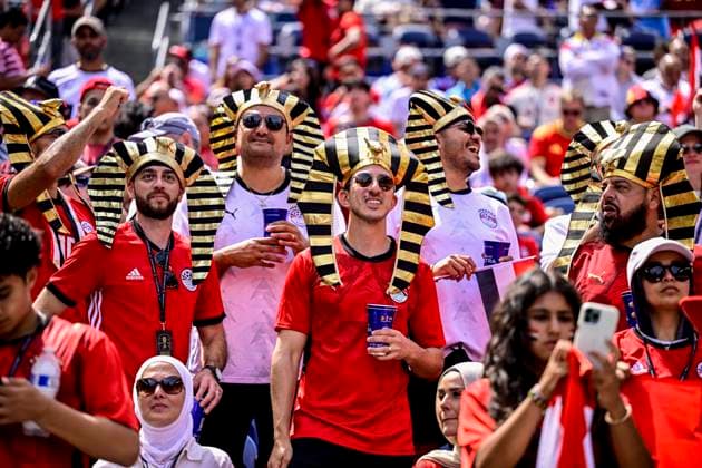 Belgium vs Egypt - 2026 FIFA World Cup, WM, Weltmeisterschaft, Fussball SEATTLE, USA - JUNE 15 : Egyptian fans during the FIFA World Cup 2026 Group G match between Belgium and Egypt at the Lumen Field stadium on June 15, 2026 in Seattle, USA, 15 06 2026 Seattle United States of America  Copyright: xJanxDexMeuleneirx