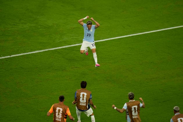June 15, 2026, Miami Gardens, Florida, USA: Midfielder GIORGIAN DE ARRASCAETA (20) Uruguay celebrates after scoring a goal during the second half of the World Cup Group H, Round 1 match between Uruguay and Saudi Arabia at Miami Stadium. Miami Gardens USA - ZUMAd212 20260615_zsp_d212_012 Copyright: xRichardxDolex