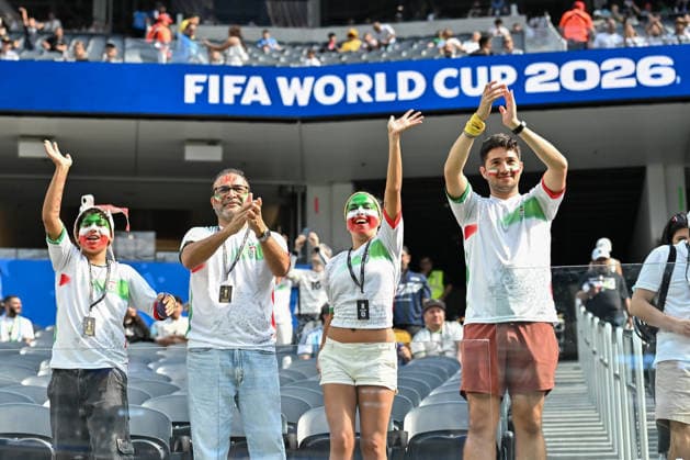 Fans of IR Iran enjoy the atmosphere before the FIFA Men’s World Cup 2026 Group Stage football match between Iran and New Zealand at Los Angeles Stadium, in Inglewood on June 15th 2026 (Photo by Nayra Halm SPP)  Copyright: xNayraxHalm SPPx Sportspressphoto_SPR167512