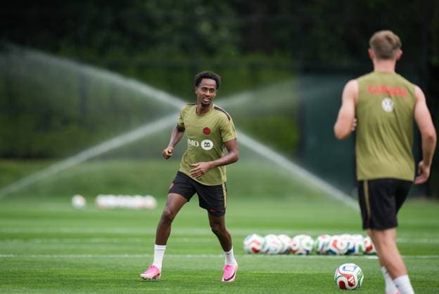 June 15, 2026, Vancouver, Bc, CANADA: Canada s Ali Ahmed participates in a FIFA World Cup, WM, Weltmeisterschaft, Fussball soccer training session, in Vancouver, on Monday, June 15, 2026. Canada News - June 15, 2026  - ZUMAc35_ 20260615_zaf_c35_131 Copyright: xDarrylxDyckx