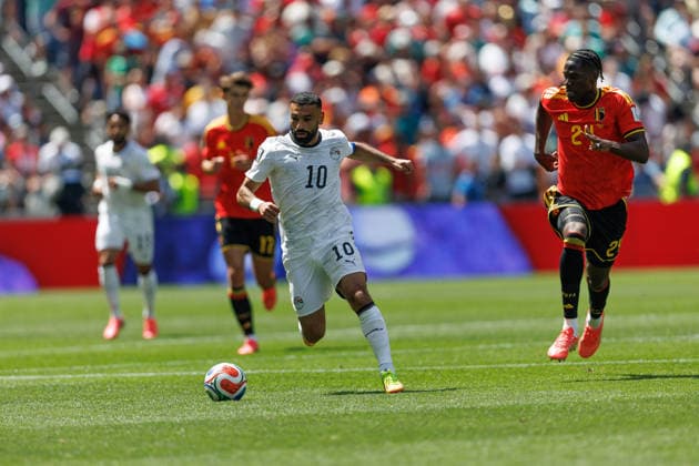 June 15, 2026, Seattle, Washington, United States of America: Mohamed Salah captain of Egypt during the FIFA World Cup, WM, Weltmeisterschaft, Fussball 2026 Group F match between Belgium and Egypt at Lumen Field. Seattle United States of America - ZUMAc318 20260615_zsp_c318_017 Copyright: xJohnxCarusix