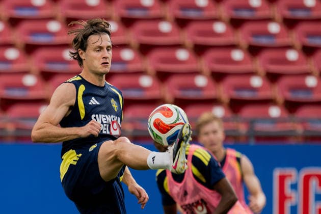 260615 Mattias Svanberg of the Swedish national football team at a training session during day 5 of the FIFA World Cup, WM, Weltmeisterschaft, Fussball 2026 on June 15, 2026 in Dallas. Photo: Petter Arvidson BILDBYRAN kod PA PA1235 fotboll football soccer fotball vm fotbolls-vm fotball-vm fotbolls-vm 2026 fifa world cup 2026 träning practice training sverige sweden sverige a bbeng