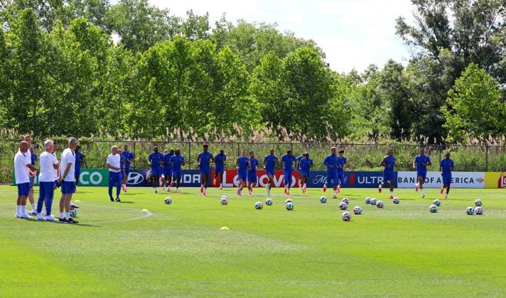 French Soccer Team at Practice Session - New Jersey French soccer players participe during a training session for the 2026 World Cup ahead of France-Senegal in New Jersey on June 15, 2026. Photo by Charles Guerin ABACAPRESS.COM Morristown NJ  Copyright: xGuerinxCharles ABACAx