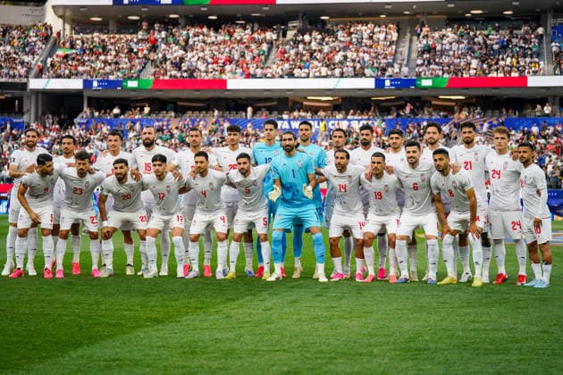 USA: Fußball FIFA World Cup, WM, Weltmeisterschaft, Fussball 2026 Gruppenphase Gruppe G Iran vs Neuseeland SoFi Stadium (Inglewood, Los Angeles County, Kalifornien): Mannschaftsfoto Iran, Totale