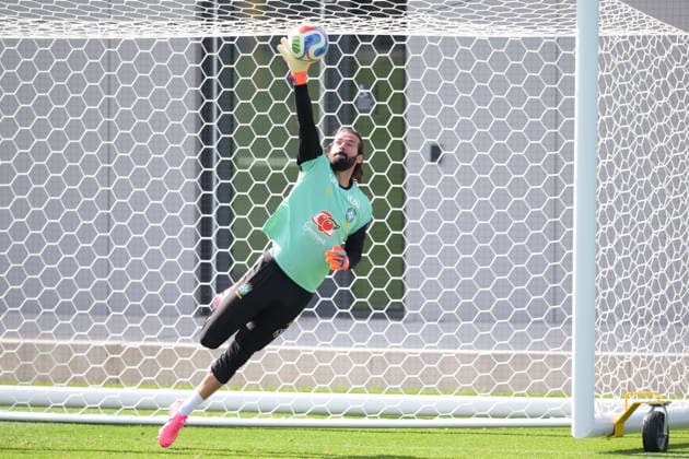 Fußball, WM 2026, 20260615, Training Brasilien. Im Bild Torwart Alisson BECKER (Brasilien, 1). Morristown Red-Bull-Akademie New Jersey Vereinigte Staaten von Amerika