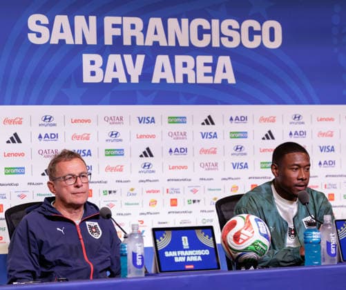 SOCCER - FIFA World Cup, WM, Weltmeisterschaft, Fussball 2026, SANTA CLARA,CALIFORNIA,USA,16.JUN.26 - SOCCER - FIFA World Cup 2026, group stage, Austria vs Jordan, preview. Image shows head coach Ralf Rangnick and David Alaba (AUT).  GEPAxpictures xArminxRauthner