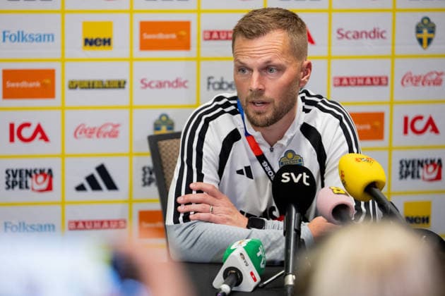 260615 Assistant coach Sebastian Larsson of the Swedish men s national football team in the mixed zone after a training session during day 5 on June 15, 2026 in Dallas. Photo: Petter Arvidson BILDBYRAN kod PA PA1236 fotboll football soccer fotball vm fotbolls-vm fotball-vm fotbolls-vm 2026 FIFA World Cup, WM, Weltmeisterschaft, Fussball 2026 mixed zone sverige sweden sverige a day 5 bbeng