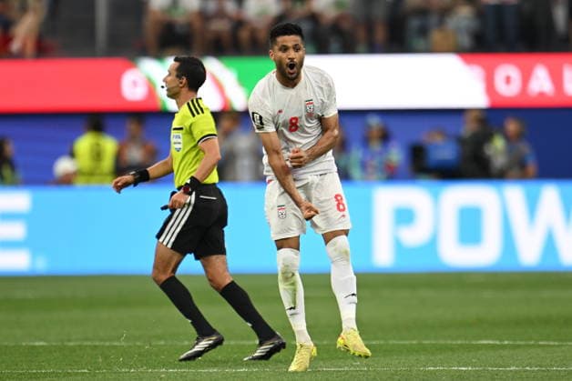 Iran v New Zealand - FIFA World Cup, WM, Weltmeisterschaft, Fussball 2026 - Group G SANTA CLARA, UNITED STATES - JUNE 15: Mohammad Mohebi (8) of IR Iran celebrates after scoring a goal during the 2026 FIFA World Cup First Stage Group G match between IR Iran and New Zealand at the Los Angeles Stadium (SoFi Stadium) in Inglewood, California, United States on June 15, 2026. Tayfun Coskun Anadolu California United States. Editorial use only. Please get in touch for any other usage.  Copyright: x2026xAnadoluxTayfunxCoskunx