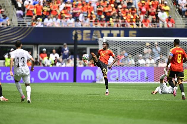 Belgium vs Egypt - 2026 FIFA World Cup, WM, Weltmeisterschaft, Fussball SEATTLE, USA - JUNE 15 : Ngoy Nathan defender of Belgium during the FIFA World Cup 2026 Group G match between Belgium and Egypt at the Lumen Field stadium on June 15, 2026 in Seattle, USA, 15 06 2026 Seattle United States of America  Copyright: xJanxDexMeuleneirx