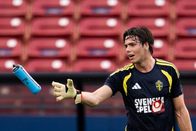 260615 Goalkeeper Jacob Widell Zetterström of the Swedish national football team at a training session during day 5 of the FIFA World Cup, WM, Weltmeisterschaft, Fussball 2026 on June 15, 2026 in Dallas. Photo: Petter Arvidson BILDBYRAN kod PA PA1235 fotboll football soccer fotball vm fotbolls-vm fotball-vm fotbolls-vm 2026 fifa world cup 2026 träning practice training sverige sweden sverige a bbeng