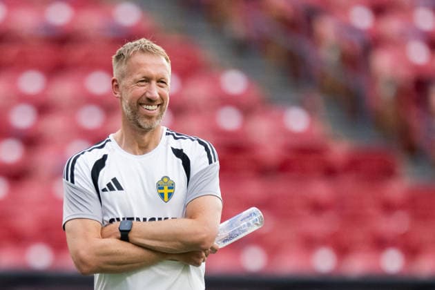 260615 Head coach Graham Potter of the Swedish national football team at a training session during day 5 of the FIFA World Cup, WM, Weltmeisterschaft, Fussball 2026 on June 15, 2026 in Dallas. Photo: Petter Arvidson BILDBYRAN kod PA PA1235 fotboll football soccer fotball vm fotbolls-vm fotball-vm fotbolls-vm 2026 fifa world cup 2026 träning practice training sverige sweden sverige a bbeng