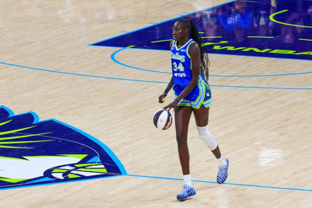 June 15, 2026, Arlington, Texas, USA: ARLINGTON, TX : Dallas Wings forward Awak Kuier (34) during their Commissioner CupÃ¢â‚¬â ¢s game the Las Vegas Aces at College Park Center in Arlington on Wednesday night. Arlington USA - ZUMAm257 20260615_zsp_m257_002 Copyright: xBrianxMcLeanx