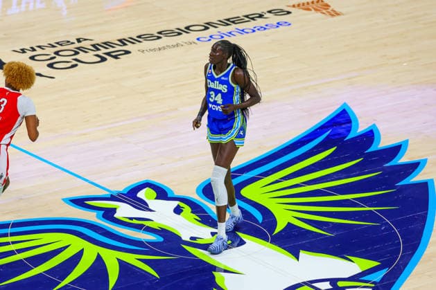 June 15, 2026, Arlington, Texas, USA: ARLINGTON, TX : Dallas Wings forward Awak Kuier (34) during their Commissioner CupÃ¢â‚¬â ¢s game against the Las Vegas Aces at College Park Center in Arlington on Wednesday night. Arlington USA - ZUMAm257 20260615_zsp_m257_007 Copyright: xBrianxMcLeanx