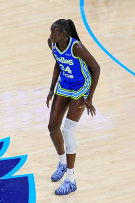 June 15, 2026, Arlington, Texas, USA: ARLINGTON, TX : Dallas Wings forward Awak Kuier (34) during their Commissioner CupÃ¢â‚¬â ¢s game the Las Vegas Aces at College Park Center in Arlington on Wednesday night. Arlington USA - ZUMAm257 20260615_zsp_m257_022 Copyright: xBrianxMcLeanx