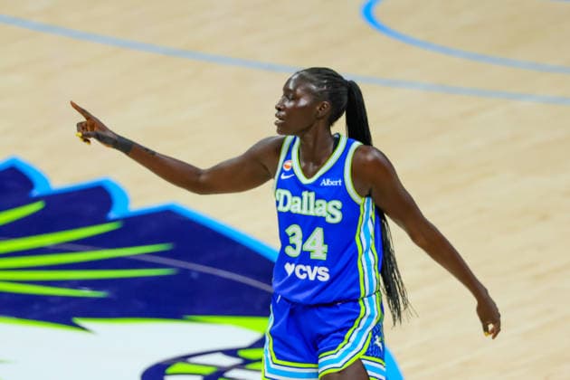 June 15, 2026, Arlington, Texas, USA: ARLINGTON, TX : Dallas Wings forward Awak Kuier (34) during their Commissioner CupÃ¢â‚¬â ¢s game the Las Vegas Aces at College Park Center in Arlington on Wednesday night. Arlington USA - ZUMAm257 20260615_zsp_m257_034 Copyright: xBrianxMcLeanx