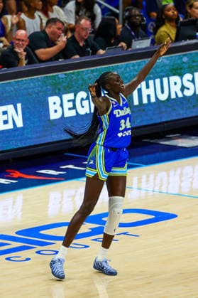 June 15, 2026, Arlington, Texas, USA: ARLINGTON, TX : Dallas Wings forward Awak Kuier (34) during their Commissioner CupÃ¢â‚¬â ¢s game the Las Vegas Aces at College Park Center in Arlington on Wednesday night. Arlington USA - ZUMAm257 20260615_zsp_m257_037 Copyright: xBrianxMcLeanx