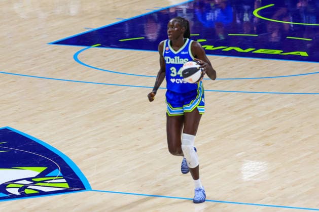 June 15, 2026, Arlington, Texas, USA: ARLINGTON, TX : Dallas Wings forward Awak Kuier (34) during their Commissioner CupÃ¢â‚¬â ¢s game the Las Vegas Aces at College Park Center in Arlington on Wednesday night. Arlington USA - ZUMAm257 20260615_zsp_m257_045 Copyright: xBrianxMcLeanx