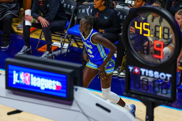 June 15, 2026, Arlington, Texas, USA: ARLINGTON, TX : Dallas Wings forward Awak Kuier (34) during their Commissioner CupÃ¢â‚¬â ¢s game against the Las Vegas Aces at College Park Center in Arlington on Wednesday night. Arlington USA - ZUMAm257 20260615_zsp_m257_051 Copyright: xBrianxMcLeanx