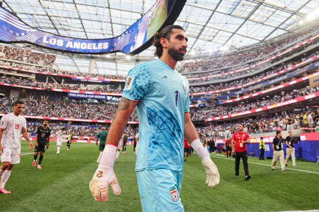 FIFA World Cup, WM, Weltmeisterschaft, Fussball 2026 - Group G - Iran vs New Zealand Iran goalkeeper Alireza Beiranvand walks off during halftime during the FIFA World Cup 2026 group stage match Iran against New Zealand, in Los Angeles, California, USA, 15 June 2026. LOS ANGELES United States  Copyright: xCHRISxTORRESx