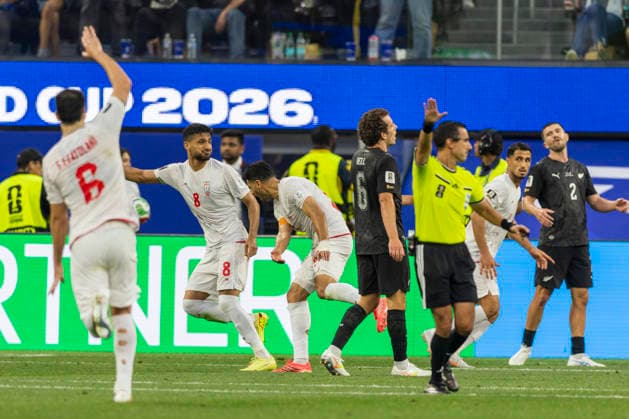 June 15, 2026, Los Angeles, California, USA: IR Iran Mohammad Mohebbi (8) celebrates after scoring against New Zealand during the FIFA World Cup, WM, Weltmeisterschaft, Fussball Group G soccer match at SoFi Stadium in Inglewood, Calif., Monday, June 15, 2026. World Cup 2026: IR Iran 2:2 New Zealand  - ZUMAc68_ 20000101_zaf_c68_126 Copyright: xRingoxChiux