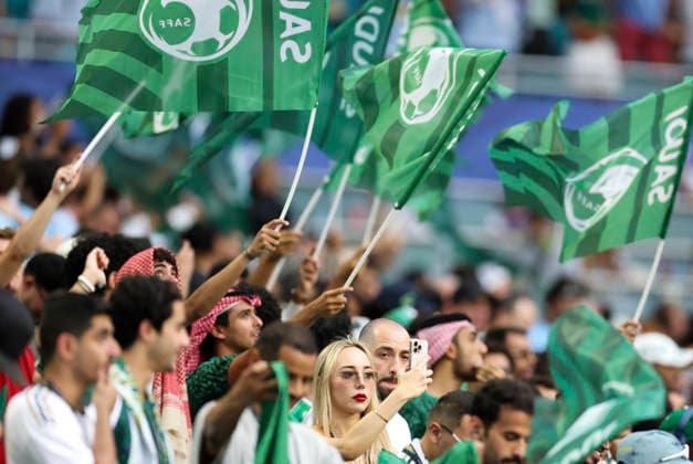 (260616) -- MIAMI, June 16, 2026 -- Fans of Saudi Arabia are seen before the group H match between Saudi Arabia and Uruguay at the 2026 FIFA World Cup, WM, Weltmeisterschaft, Fussball at Miami Stadium, Miami, the United States, June 15, 2026. ) (SP)U.S.-MIAMI-FOOTBALL-FIFA WORLD CUP-GROUP H-KSA VS URU ZhangxChen 
