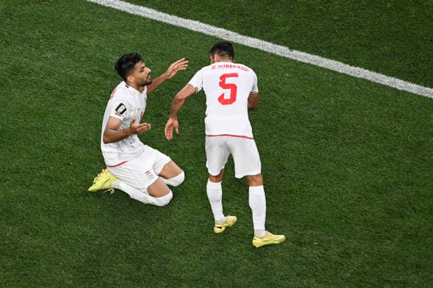 Mohammad Mohebbi of IR Iran celebrates his goal, New Zealand All Whites v IR Iran, Group G football match of the FIFA World Cup, WM, Weltmeisterschaft, Fussball 2026 at Los Angeles Stadium, Los Angeles, USA on Monday 15 June 2026. Photo: Andrew Cornaga Los Angeles New Zealand Copyright: xAndrewxCornaga x