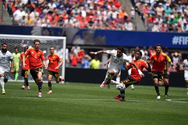 Belgium and Egypt draw in FIFA World Cup, WM, Weltmeisterschaft, Fussball Group G match Belgium and Egypt draw in FIFA World Cup Group G match SEATTLE, WASHINGTON, USA JUNE 15, 2026: Players of Belgium and Egypt compete during the FIFA World Cup 2026 Group G match at Seattle Stadium on June 15, 2026, in Seattle, Washington. Egypt and Belgium shared the points in their opening match of the tournament, drawing 1-1 in a closely contested encounter. Photo by Mohamed Gamal Tageldin JNA Press Photo by Mohamed Gamal Tageldin JNA Press via Nexpher Images Seattle Seattle imago images 0859218327