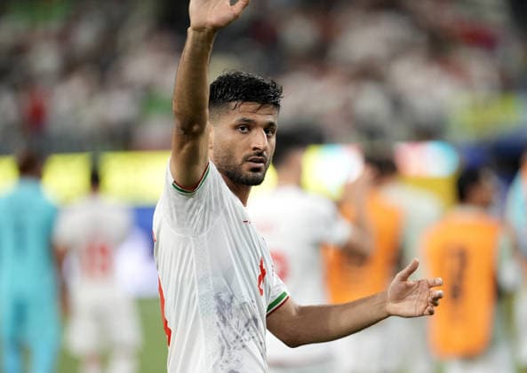 Iran v New Zealand - FIFA World Cup, WM, Weltmeisterschaft, Fussball 2026 - Group G LOS ANGELES, UNITED STATES - JUNE 15: Mohammad Mohebi of Iran who scores a goal during the game greets after the 2026 FIFA World Cup First Stage Group G match finishes between IR Iran and New Zealand at the Los Angeles Stadium (SoFi Stadium) in Inglewood, California, United States on June 15, 2026. Tayfun Coskun Anadolu California United States. Editorial use only. Please get in touch for any other usage.  Copyright: x2026xAnadoluxTayfunxCoskunx