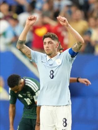 Saudi Arabia v Uruguay - FIFA World Cup, WM, Weltmeisterschaft, Fussball 2026 - Group H FLORIDA, USA - JUNE 15: Federico Valverde (8) of Uruguay celebrates after a goal during the 2026 FIFA World Cup First Stage Group H match between Saudi Arabia and Uruguay at Hard Rock Stadium (Miami Stadium) in Miami Gardens, Florida, United States on June 15, 2026. Evrim Aydin Anadolu Florida United States. Editorial use only. Please get in touch for any other usage.  Copyright: x2026xAnadoluxEvrimxAydinx