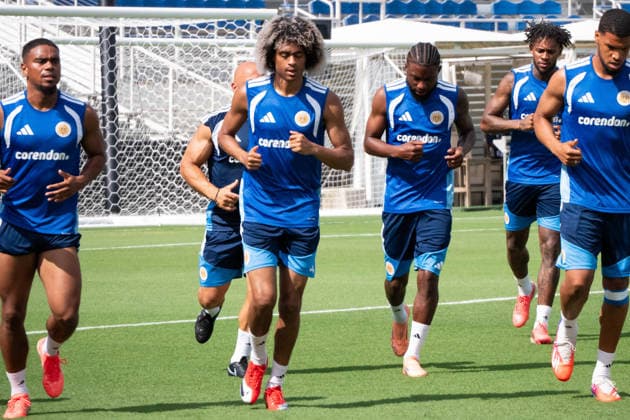 June 15, 2026, Boca Raton, Fl, USA: CuraoÂßao players run together near a goal during a morning training session at their Boca Raton base the day after facing Germany. Boca Raton USA - ZUMAc343 0859231963st Copyright: xChrisxBeckettx