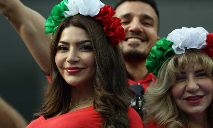 (260616) -- LOS ANGELES, June 16, 2026 -- Fans of Iran are seen before the group G match between Iran and New Zealand at the 2026 FIFA World Cup, WM, Weltmeisterschaft, Fussball at Los Angeles Stadium in Los Angeles, the United States, June 15, 2026. ) (SP)U.S.-LOS ANGELES-FOOTBALL-FIFA WORLD CUP-GROUP G-IRN VS NZL BaixXuefei 