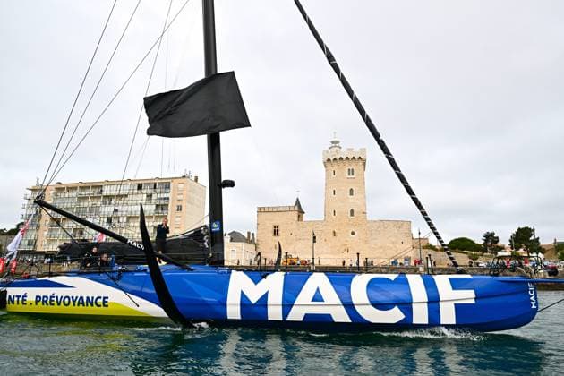 ARRIVEE VENDEE ARCTIQUE PHOTOPQR OUEST FRANCE Franck Dubray ; Les Sables-d Olonne ; 16 06 2026 ; Voile Arrivée de la Vendée Arctique aux Sables d Olonne avec l arrivée de Sam Goodchild sur Macif qui termine deuxième de la course. Il rend hommage à Charlie Dalin , mort le 11 juin 2026 a gagné le dernier Vendée Globe avec Macif. (Photo Franck Dubray) Les Sables d Olonne, France, june 16th 2026 The Vendée Arctique race has arrived in Les Sables d Olonne, with Sam Goodchild on Macif finishing second. A tribute was also paid to Charlie Dalin, who died on June 11, 2026, and won the last Vendée Globe with Macif. Les Sables-d Olonne France  Copyright: xPHOTOPQR OUESTxFRANCE MAXPPPxFranckxDubrayx 20260616OFR5768 20260616OFR5760