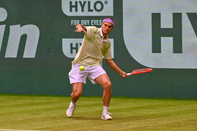 Mattia Belucci (ITA) erwartet einen Ball auf der Vorhand TERRA WORTMANN Open 2026, Tennis, ATP, Tennis Herren Tennis Herren 500, Turnier, Hauptfeld, 16.06.2026, TERRA WORTMANN Open 2026, Tennis, ATP, Tennis Herren 500, Turnier, Hauptfeld, 16.06.2026 Halle