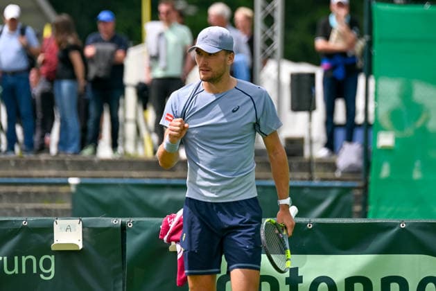 Raphael Collignon (BEL) jubelt TERRA WORTMANN Open 2026, Tennis, ATP, Tennis Herren Tennis Herren 500, Turnier, Hauptfeld, 16.06.2026, TERRA WORTMANN Open 2026, Tennis, ATP, Tennis Herren 500, Turnier, Hauptfeld, 16.06.2026 Halle