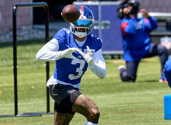 New York Giants wide receiver Odell Beckham, Jr (3) during minicamp held at the Quest Diagnostics Training Center in East Rutherford, New Jersey. CSM NFL, American Football Herren, USA 2026: NY Giants Minicamp June 09  - ZUMAc04_ 20260616_zma_c04_015 Copyright: xDuncanxWilliamsx
