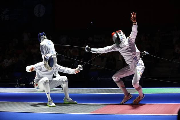 Escrime championnat d Europe PHOTOPQR LE COURRIER PICARD Haslin ; Antony ; 16 06 2026 ; 16 06 26 Championnat d Europe d escrime - épée hommes Paul Fortin (France) vs Andrasfi (Hun) 16èmes de finale Photo Fred Haslin European fencing championship in Antony, France, on June 16, 2026 Antony 92 France  Copyright: xPHOTOPQR LExCOURRIERxPICARD MAXPxHaslinx 20260616LCP6934 20260616LCP6934