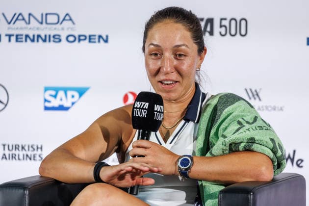 Berlin, 15.06.26, Tennis: VANDA Pharmaceuticals BERLIN TENNIS OPEN 2026 im Steffi-Graf-Stadion. Jessica Pegula spricht in einer Pressekonferenz. VANDA Pharmaceuticals BERLIN TENNIS OPEN 2026