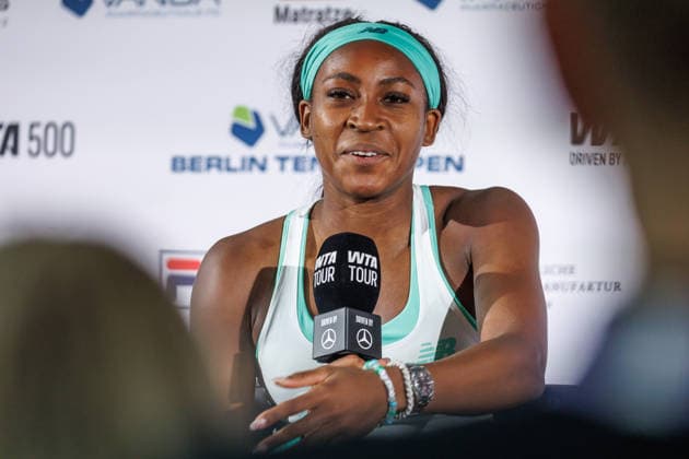 Berlin, 15.06.26, Tennis: VANDA Pharmaceuticals BERLIN TENNIS OPEN 2026 im Steffi-Graf-Stadion. Coco Gauff spricht in einer Pressekonferenz. VANDA Pharmaceuticals BERLIN TENNIS OPEN 2026