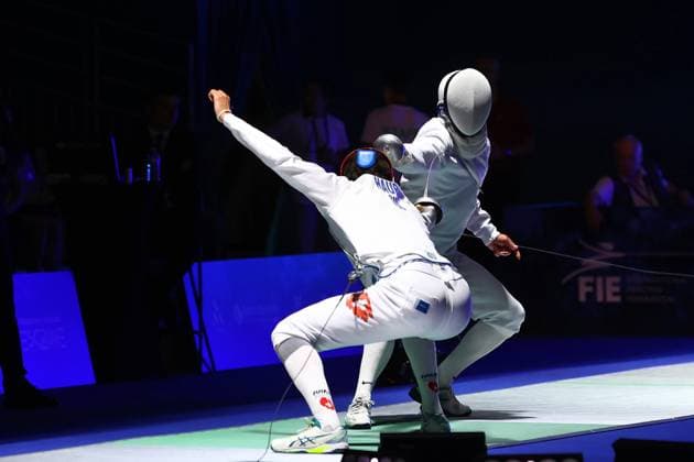 Escrime championnat d Europe PHOTOPQR LE COURRIER PICARD Haslin ; Antony ; 16 06 2026 ; 16 06 26 Championnat d Europe d escrime - épée hommes David Van Nunnen (Beauvais - Pays Bas) vs Ian Huri (Sui) 32èmes de finale Photo Fred Haslin European fencing championship in Antony, France, on June 16, 2026 Antony 92 France  Copyright: xPHOTOPQR LExCOURRIERxPICARD MAXPxHaslinx 20260616LCP7015 20260616LCP7015